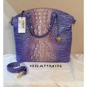 NWT BRAHMIN Georgina Dome Satchel Very Peri Ombre Melbourne leather